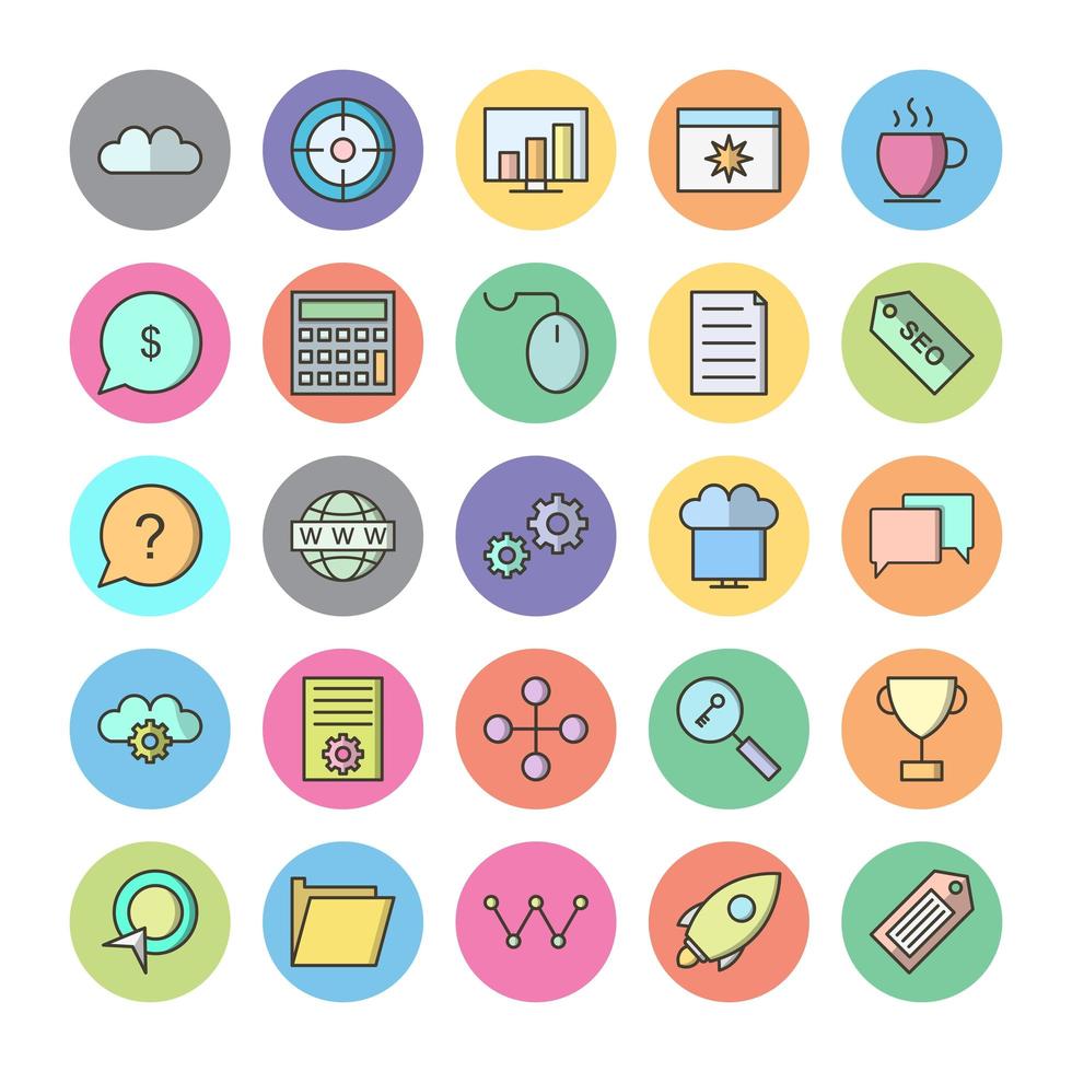 Icon Set Of Search Engine Optimization For Personal And Commercial Use... vector