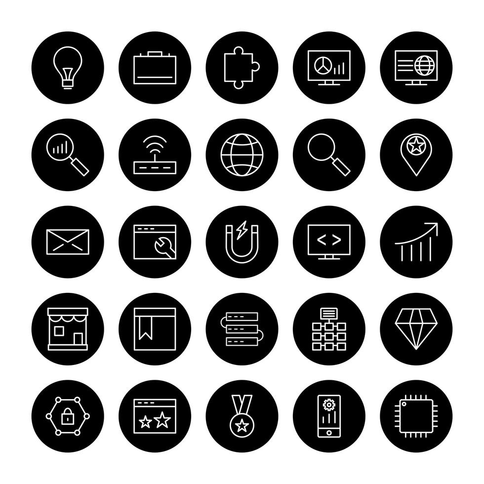 Icon Set Of Search Engine Optimization For Personal And Commercial Use... vector