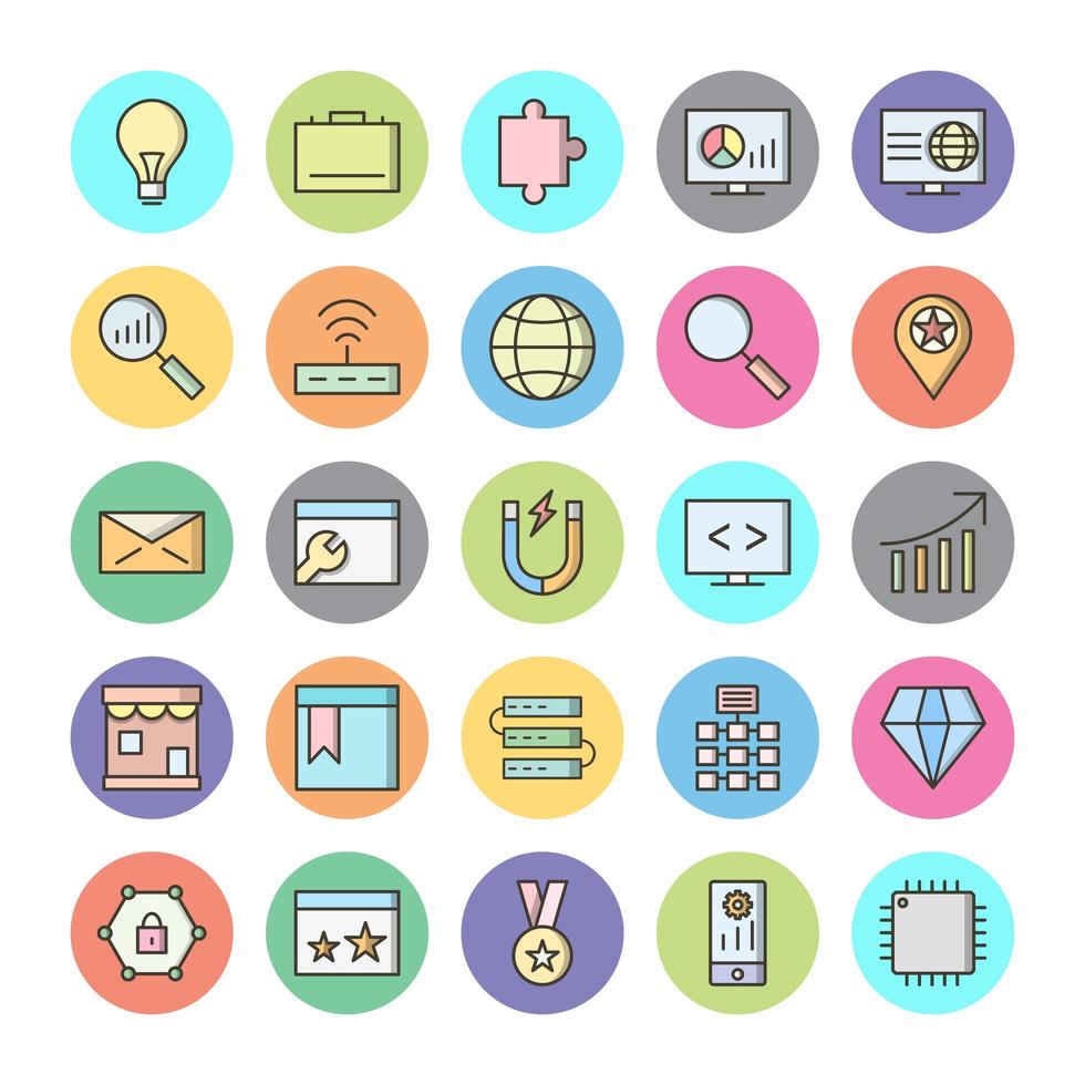 Icon Set Of Search Engine Optimization For Personal And Commercial Use... vector