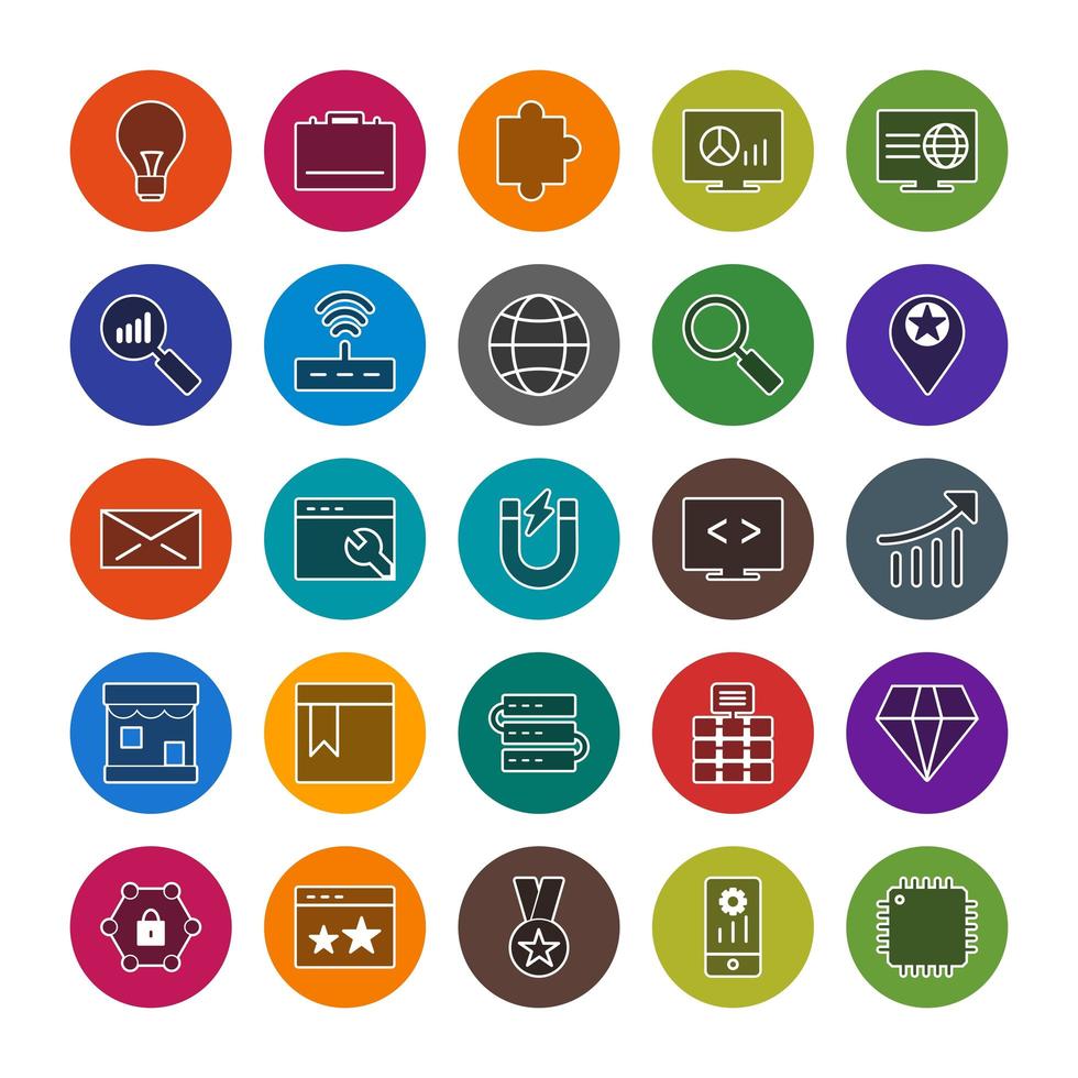 Icon Set Of Search Engine Optimization For Personal And Commercial Use... vector