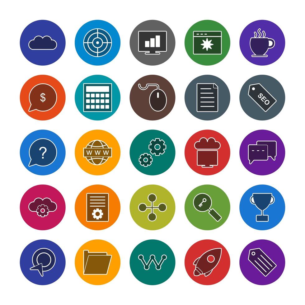 Icon Set Of Search Engine Optimization For Personal And Commercial Use... vector