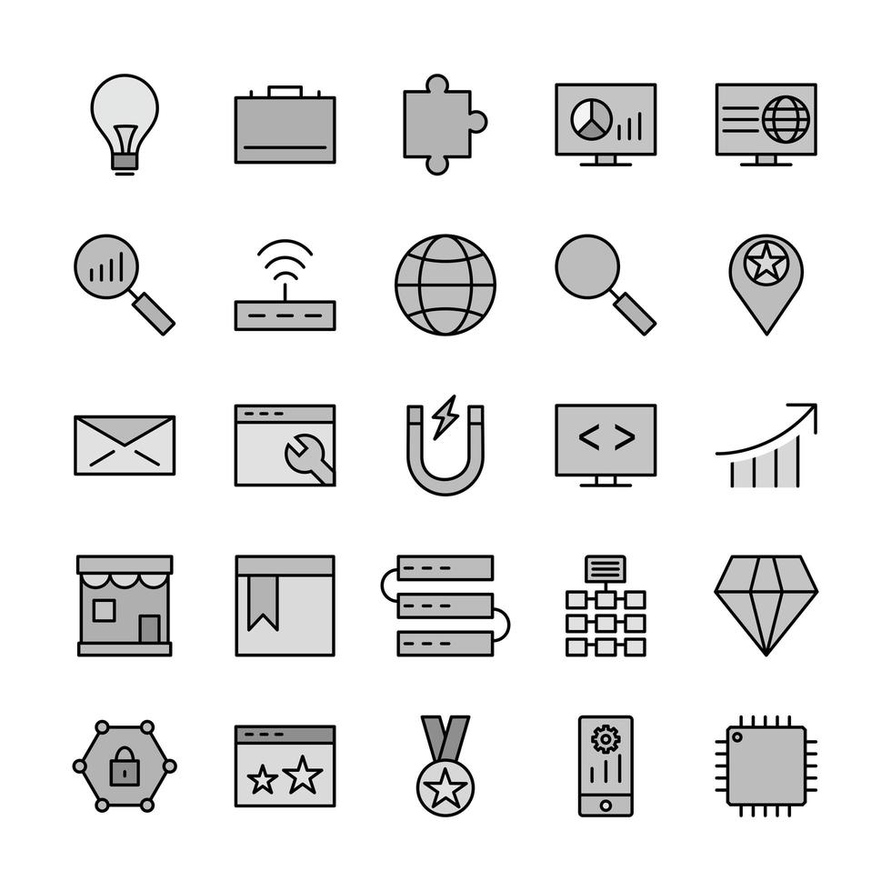 Icon Set Of Search Engine Optimization For Personal And Commercial Use... vector