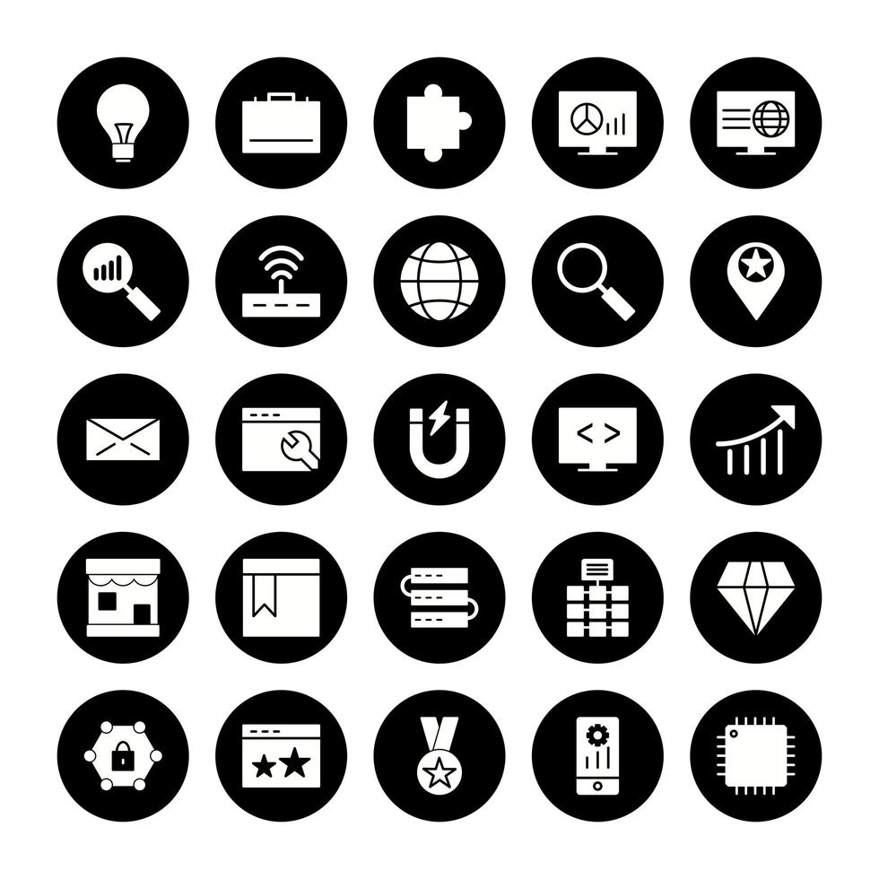 Icon Set Of Search Engine Optimization For Personal And Commercial Use... vector