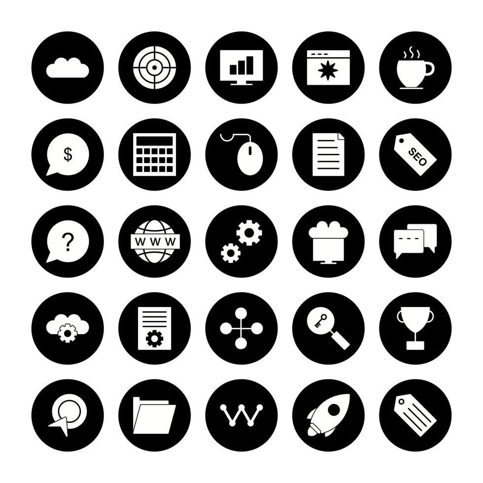 Icon Set Of Search Engine Optimization For Personal And Commercial Use... vector