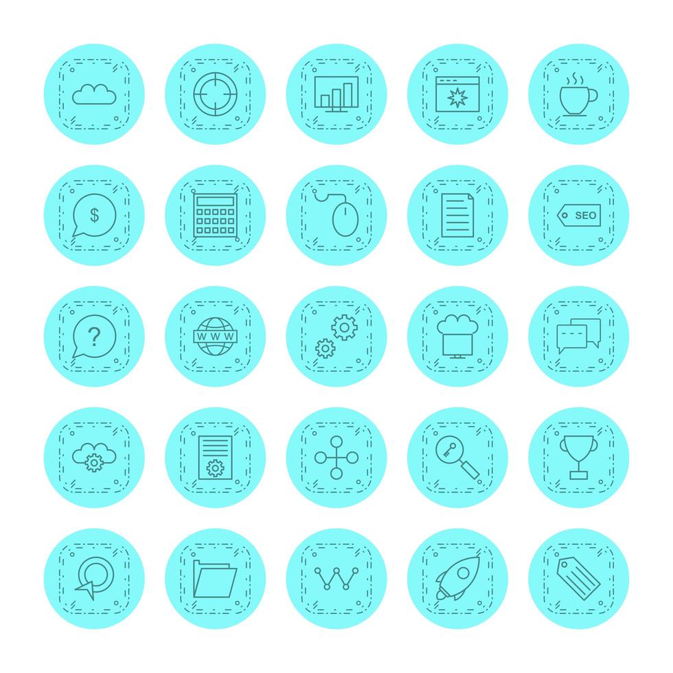 Icon Set Of Search Engine Optimization For Personal And Commercial Use... vector