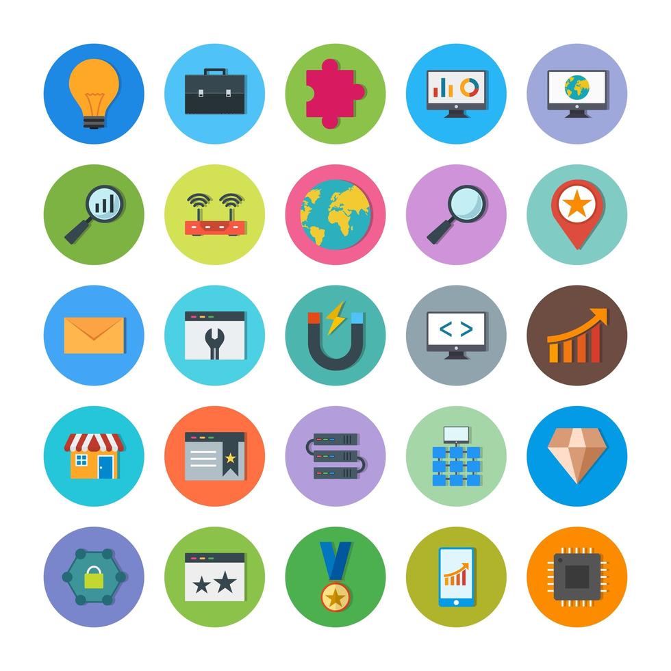 Icon Set Of Search Engine Optimization For Personal And Commercial Use... vector