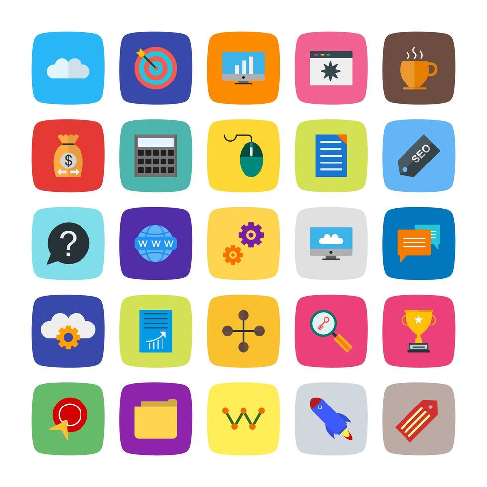 Icon Set Of Search Engine Optimization For Personal And Commercial Use... vector