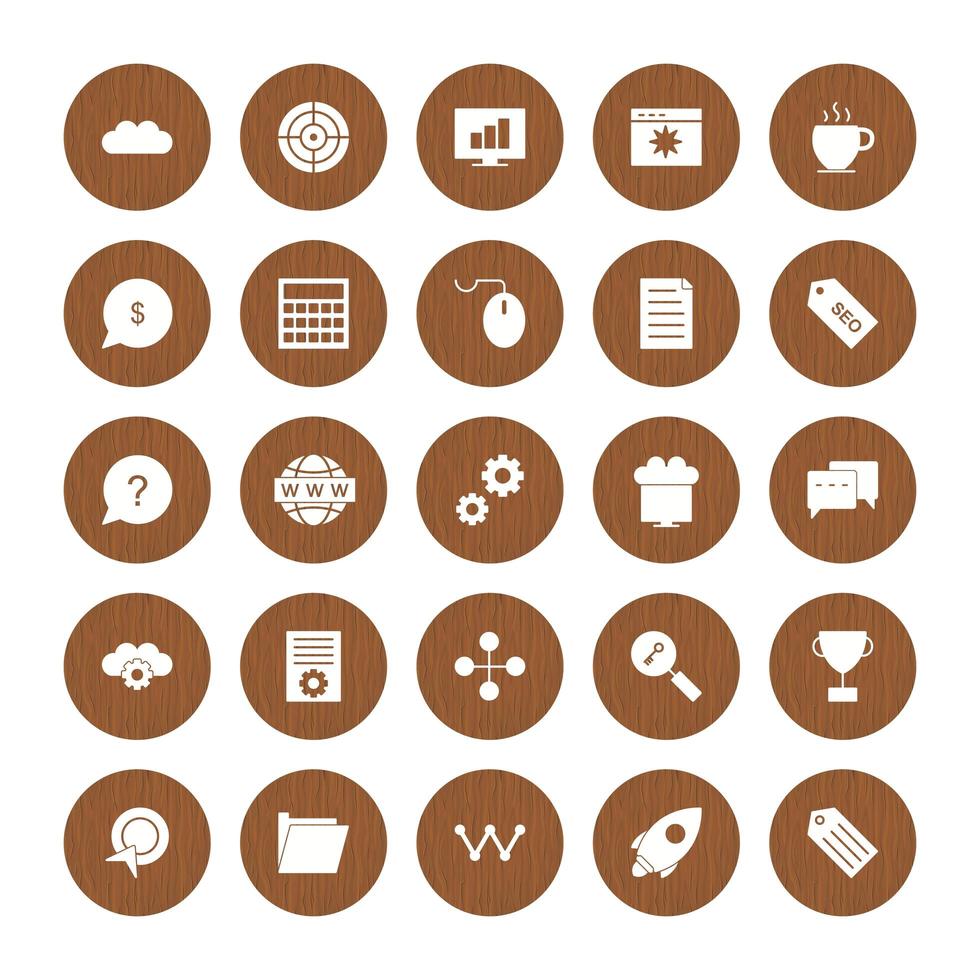 Icon Set Of Search Engine Optimization For Personal And Commercial Use... vector