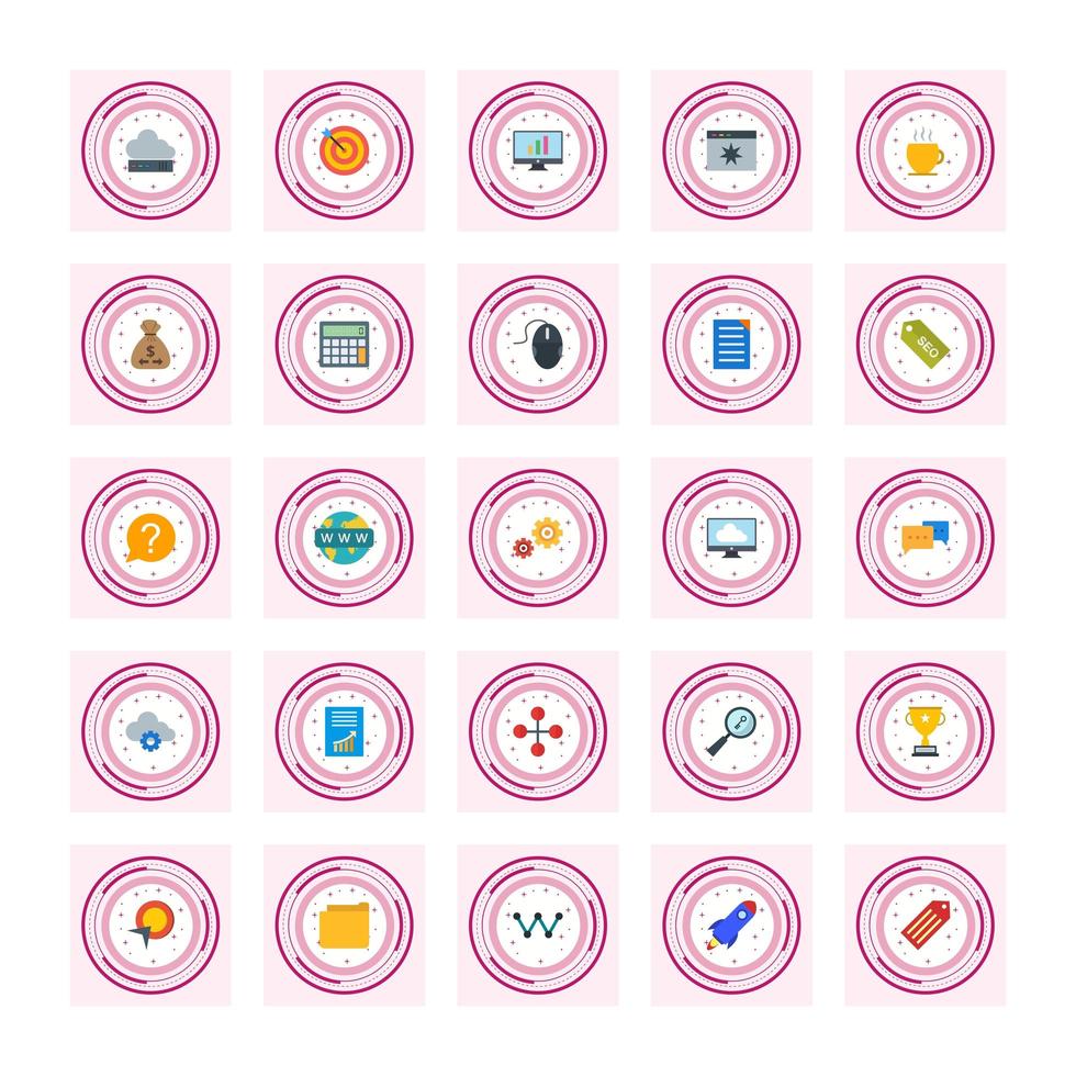 Icon Set Of Search Engine Optimization For Personal And Commercial Use... vector
