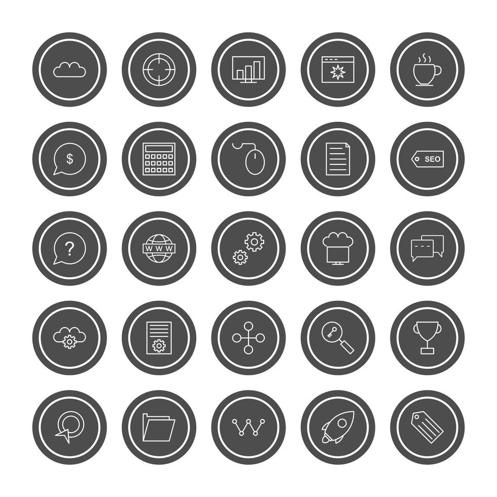 Icon Set Of Search Engine Optimization For Personal And Commercial Use... vector