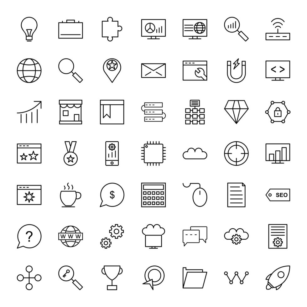 Icon Set Of Search Engine Optimization For Personal And Commercial Use... vector