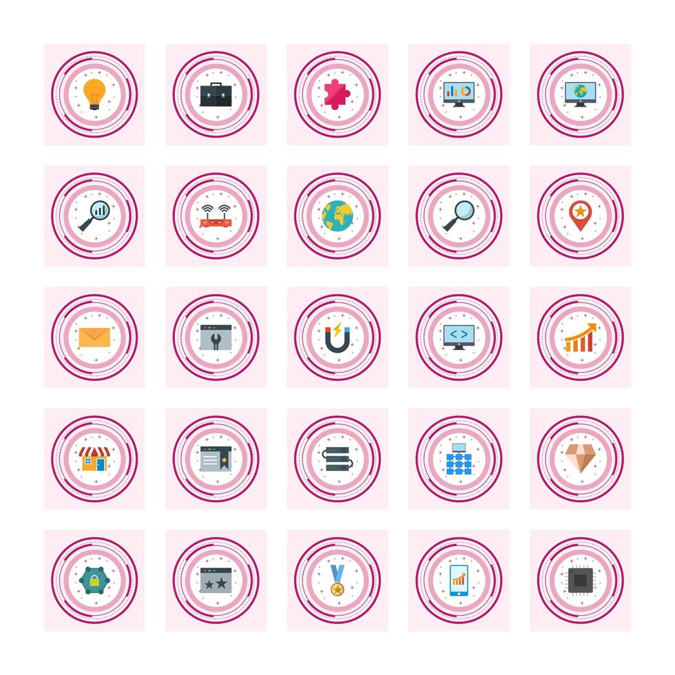Icon Set Of Search Engine Optimization For Personal And Commercial Use... vector