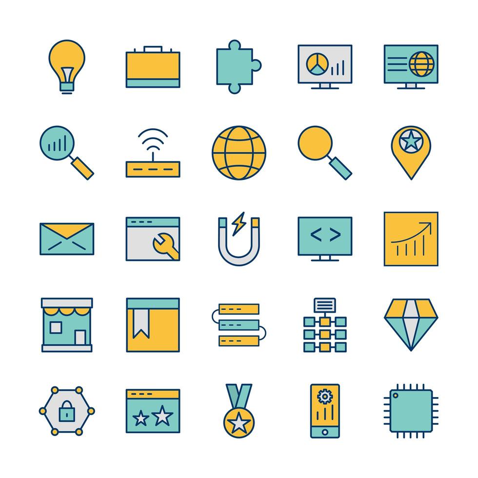 Icon Set Of Search Engine Optimization For Personal And Commercial Use... vector