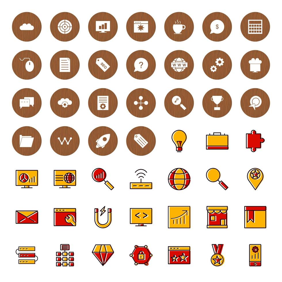 Icon Set Of Search Engine Optimization For Personal And Commercial Use... vector