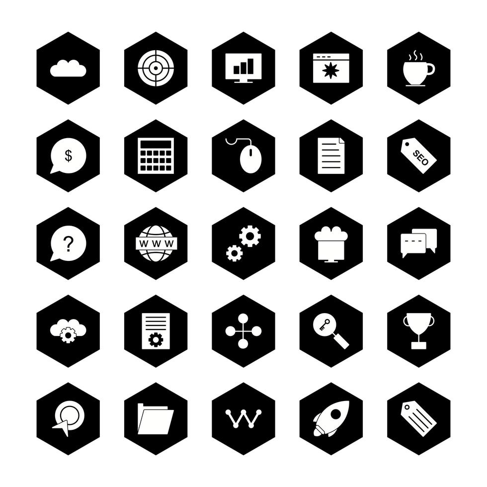 Icon Set Of Search Engine Optimization For Personal And Commercial Use... vector