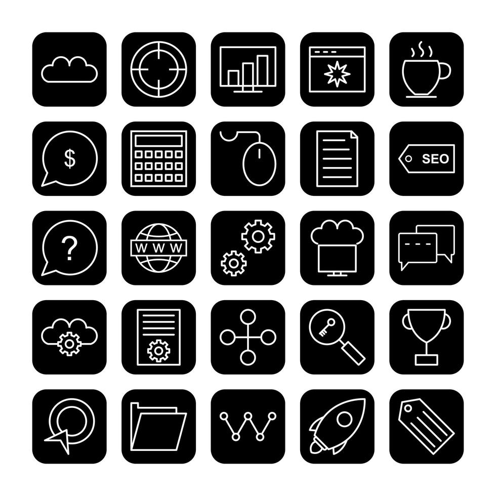 Icon Set Of Search Engine Optimization For Personal And Commercial Use... vector