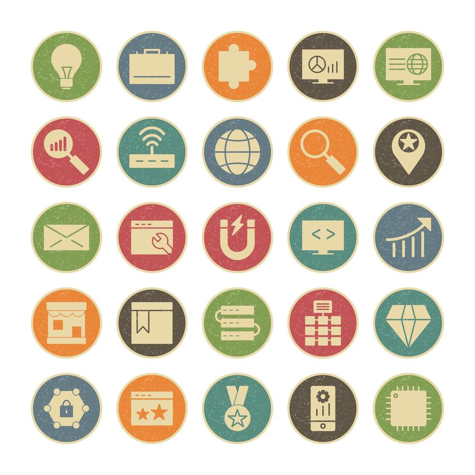 Icon Set Of Search Engine Optimization For Personal And Commercial Use... vector