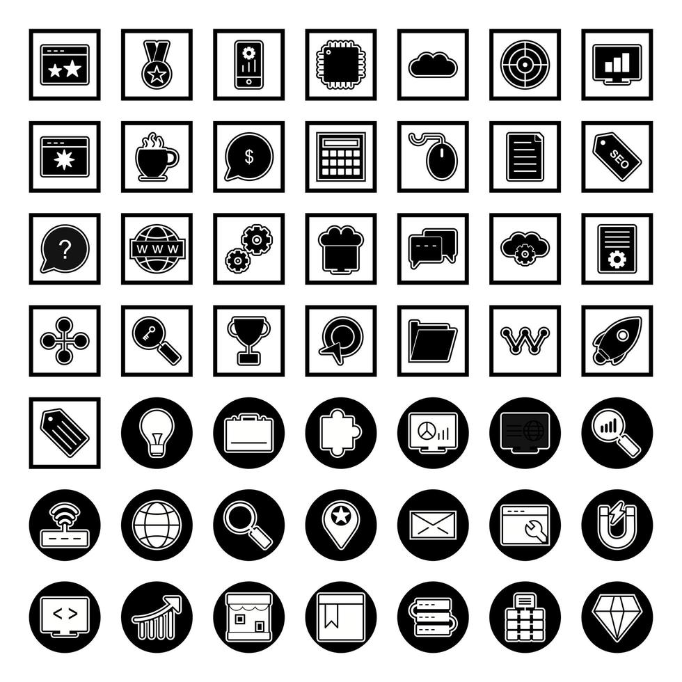 Icon Set Of Search Engine Optimization For Personal And Commercial Use... vector