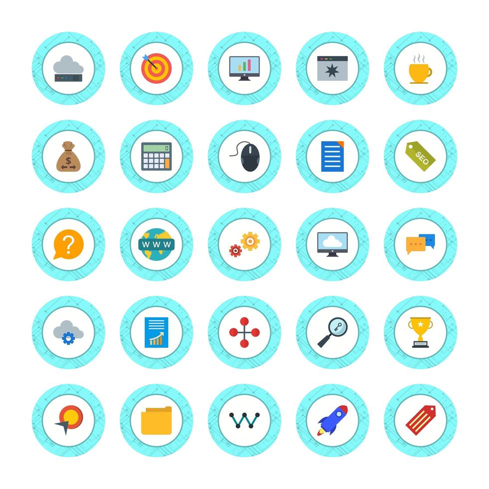 Icon Set Of Search Engine Optimization For Personal And Commercial Use... vector