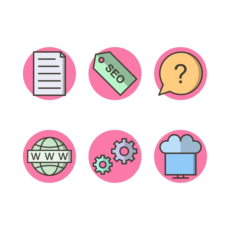 Icon Set Of Search Engine Optimization For Personal And Commercial Use... vector