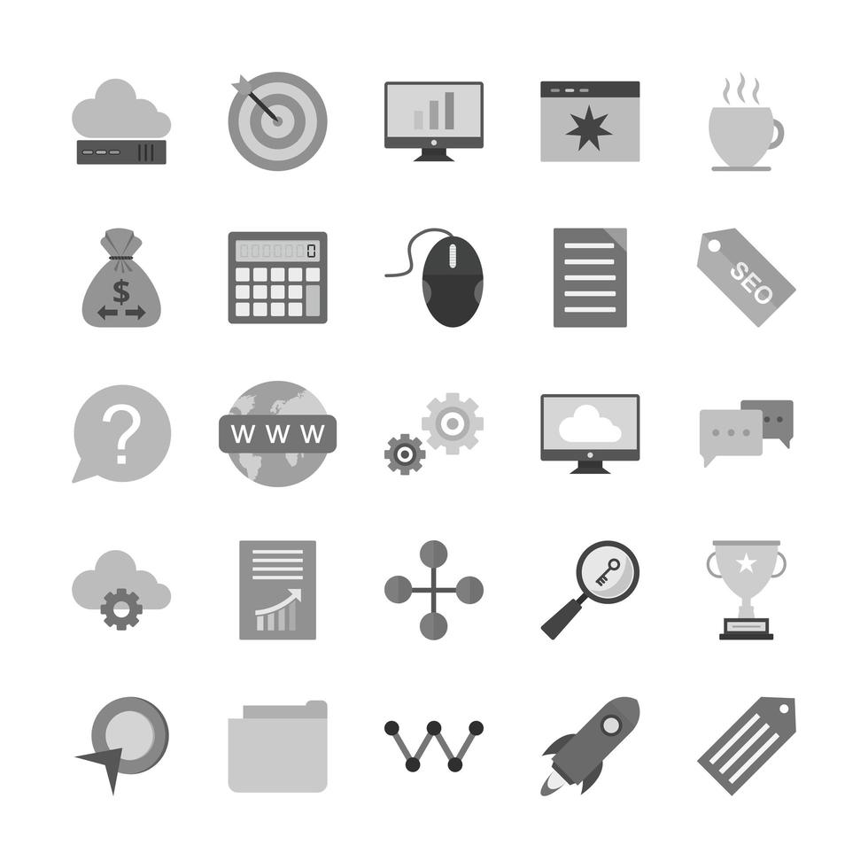 Icon Set Of Search Engine Optimization For Personal And Commercial Use... vector
