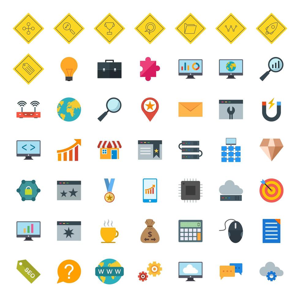 Icon Set Of Search Engine Optimization For Personal And Commercial Use... vector