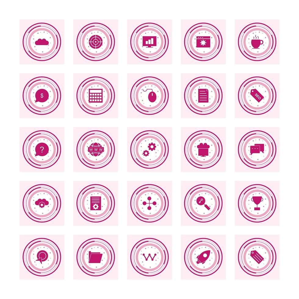 Icon Set Of Search Engine Optimization For Personal And Commercial Use... vector