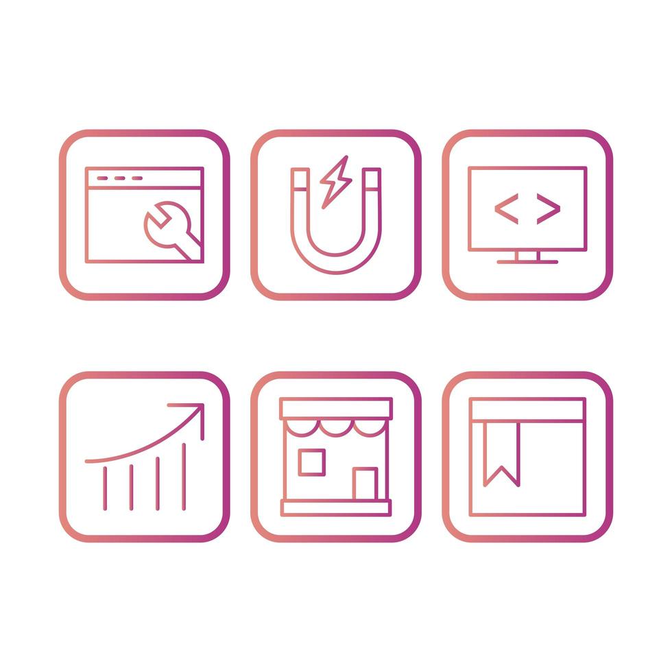 Icon Set Of Search Engine Optimization For Personal And Commercial Use... vector