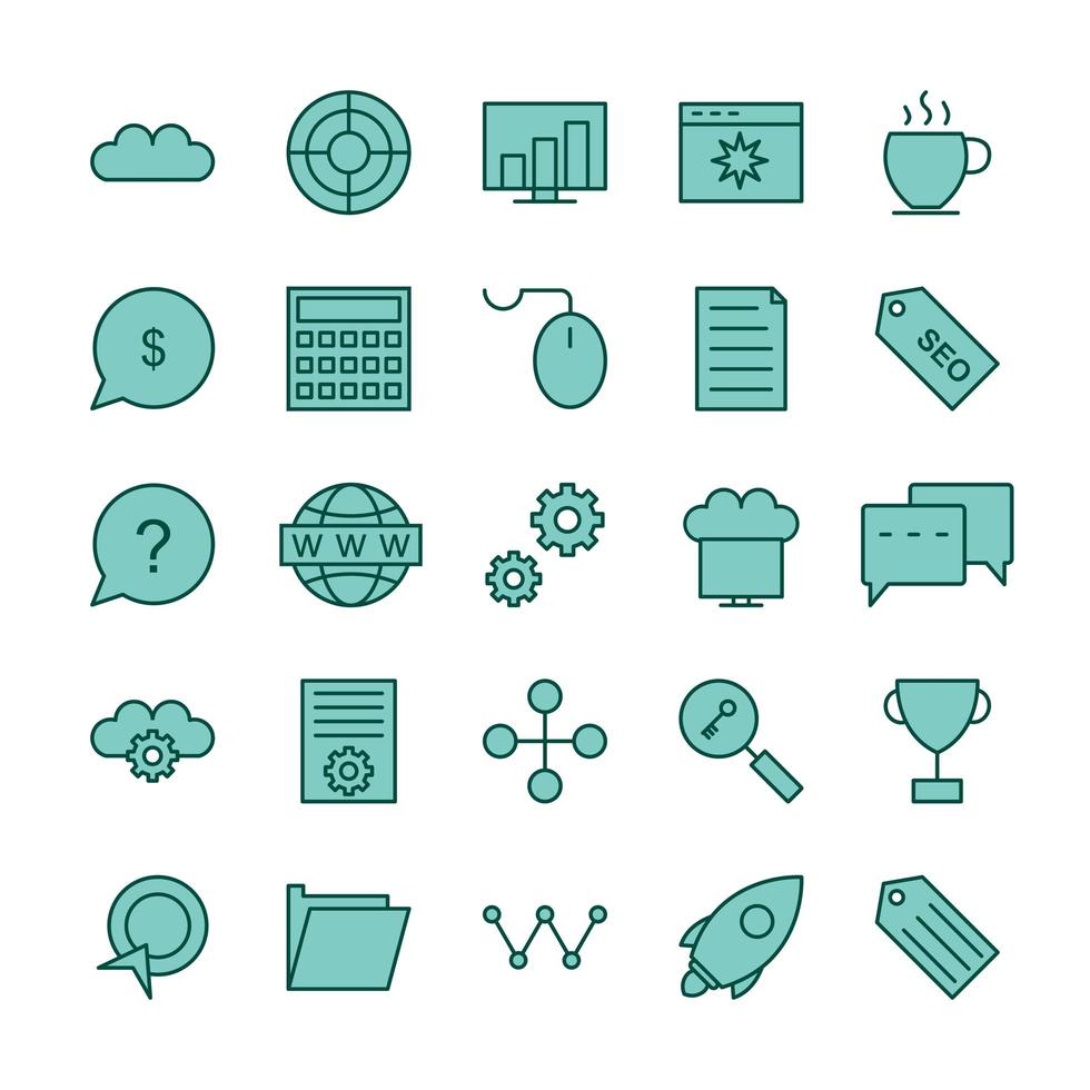 Icon Set Of Search Engine Optimization For Personal And Commercial Use... vector