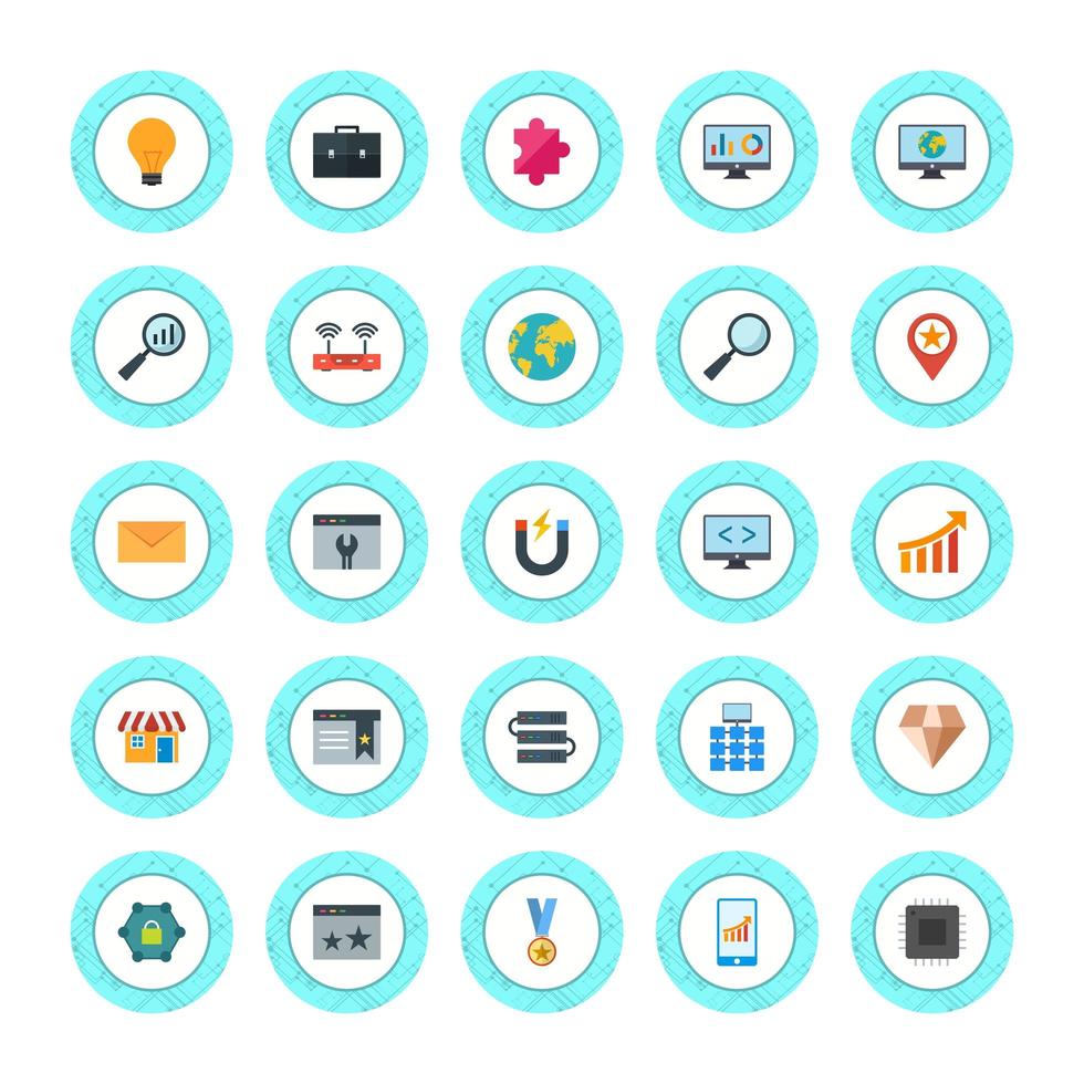 Icon Set Of Search Engine Optimization For Personal And Commercial Use... vector