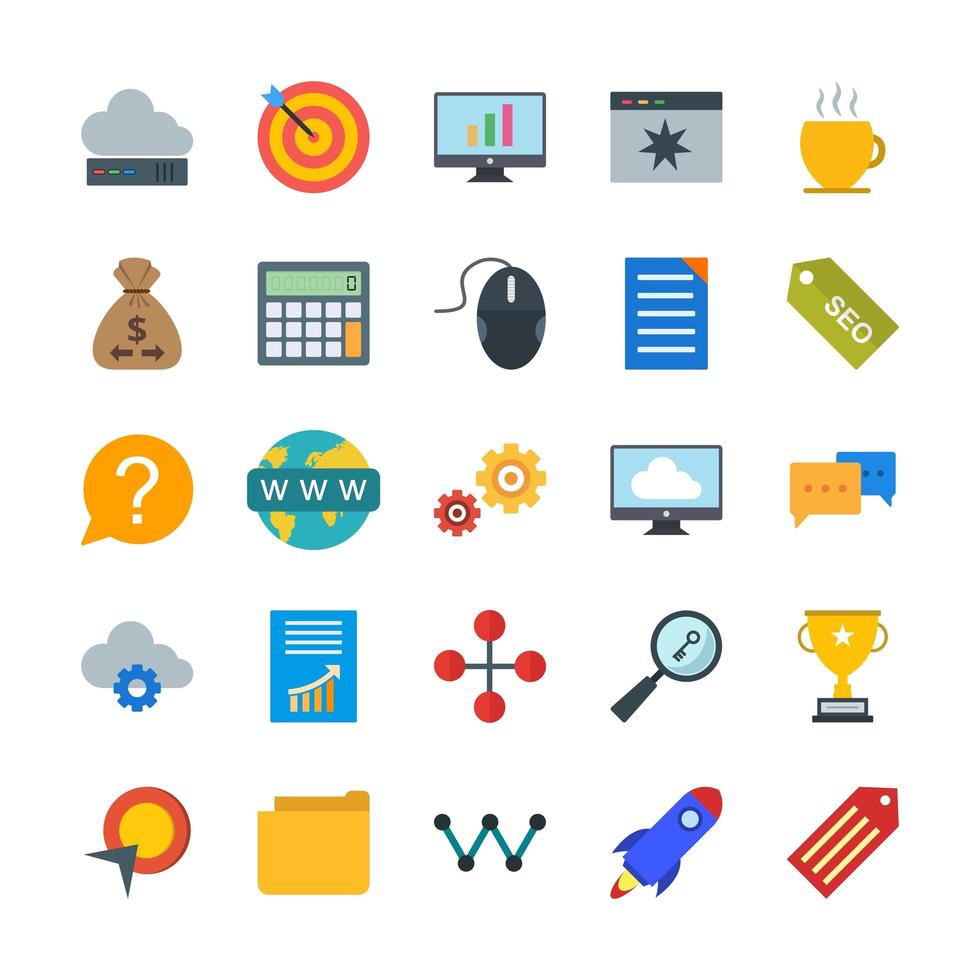 Icon Set Of Search Engine Optimization For Personal And Commercial Use... vector