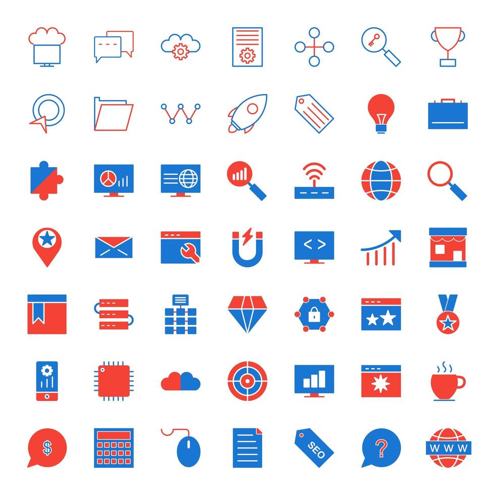 Icon Set Of Search Engine Optimization For Personal And Commercial Use... vector