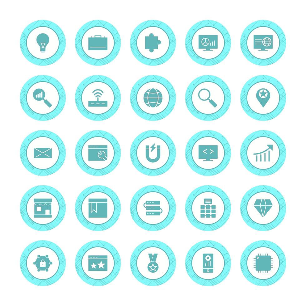 Icon Set Of Search Engine Optimization For Personal And Commercial Use... vector