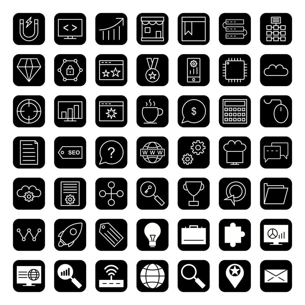 Icon Set Of Search Engine Optimization For Personal And Commercial Use... vector