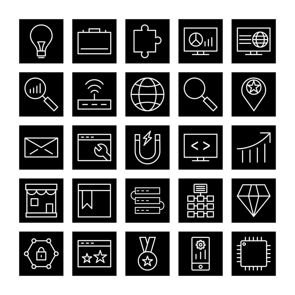 Icon Set Of Search Engine Optimization For Personal And Commercial Use... vector