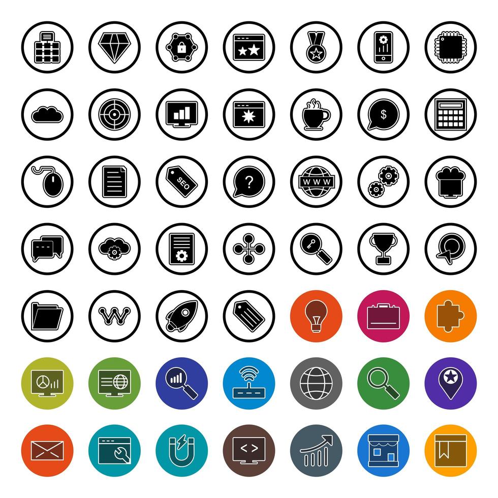 Icon Set Of Search Engine Optimization For Personal And Commercial Use... vector