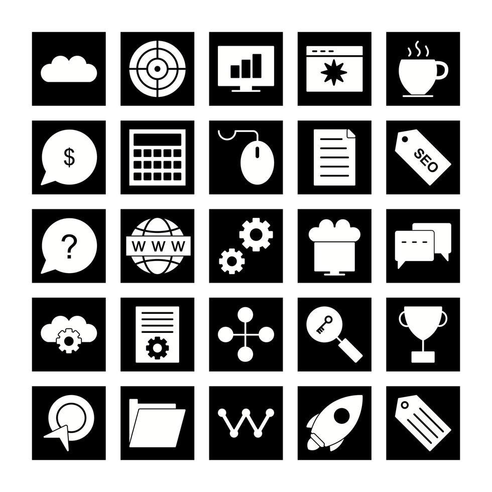 Icon Set Of Search Engine Optimization For Personal And Commercial Use... vector
