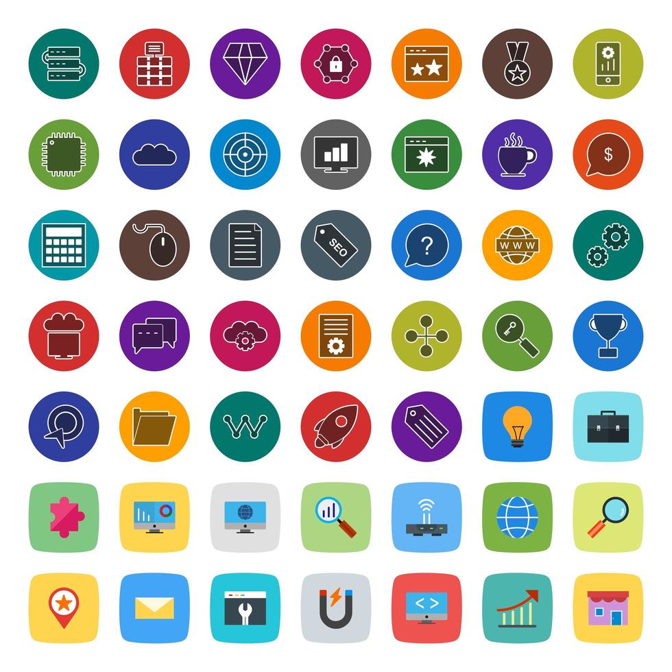 Icon Set Of Search Engine Optimization For Personal And Commercial Use... vector