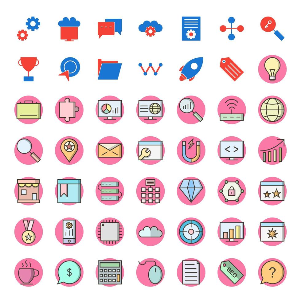 Icon Set Of Search Engine Optimization For Personal And Commercial Use... vector