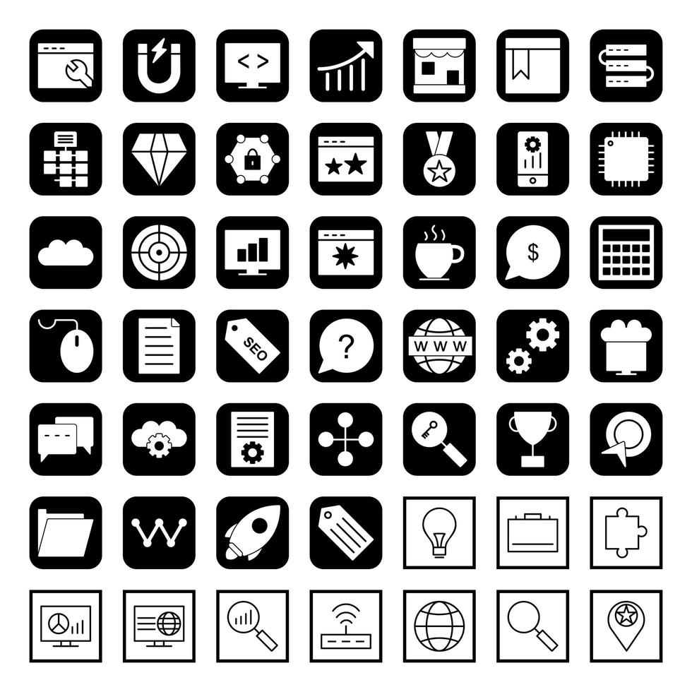 Icon Set Of Search Engine Optimization For Personal And Commercial Use... vector