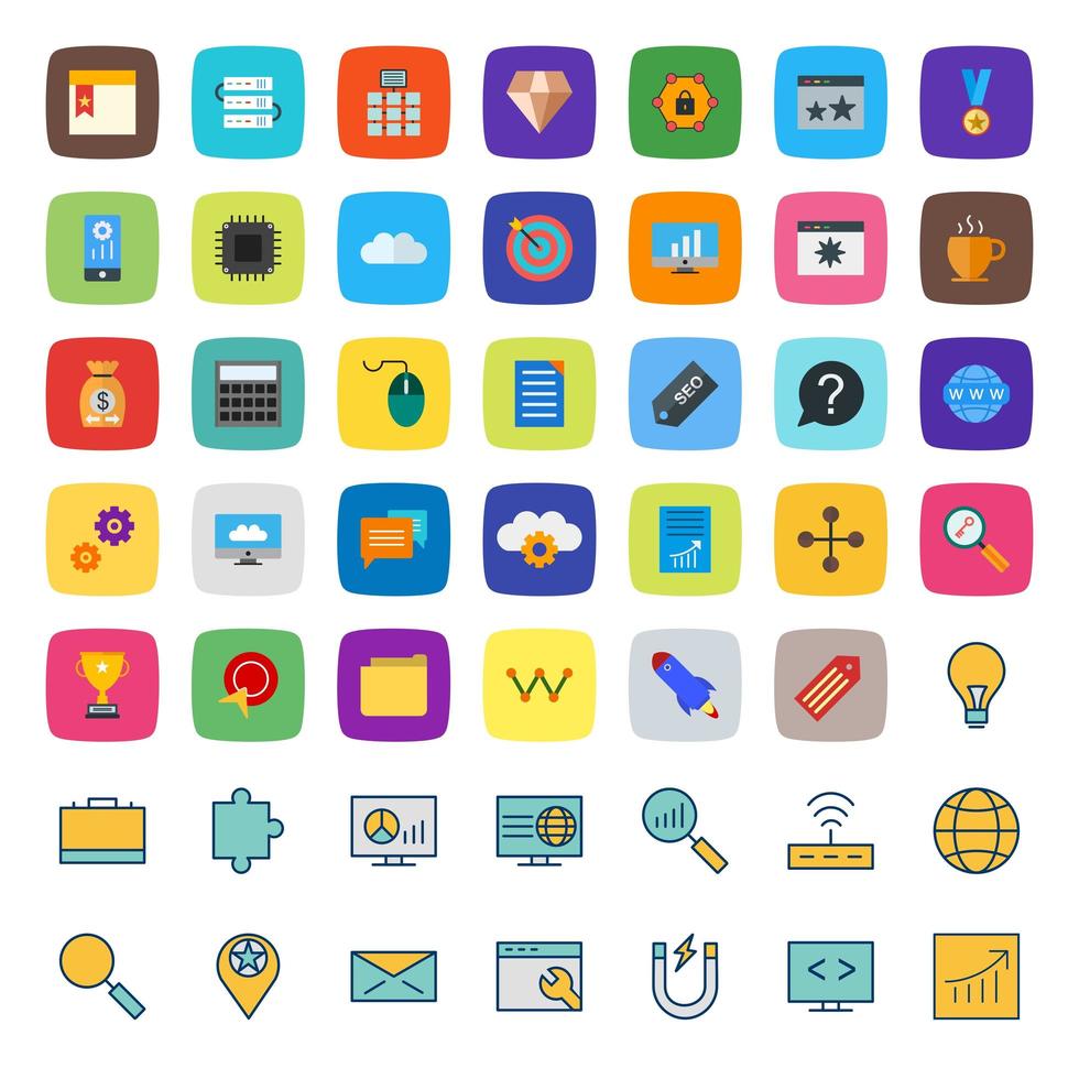 Icon Set Of Search Engine Optimization For Personal And Commercial Use... vector