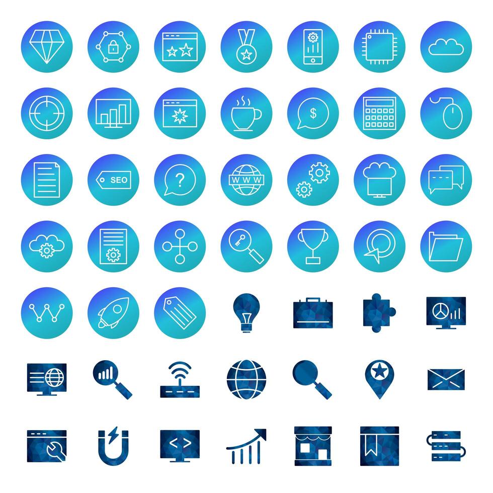 Icon Set Of Search Engine Optimization For Personal And Commercial Use... vector