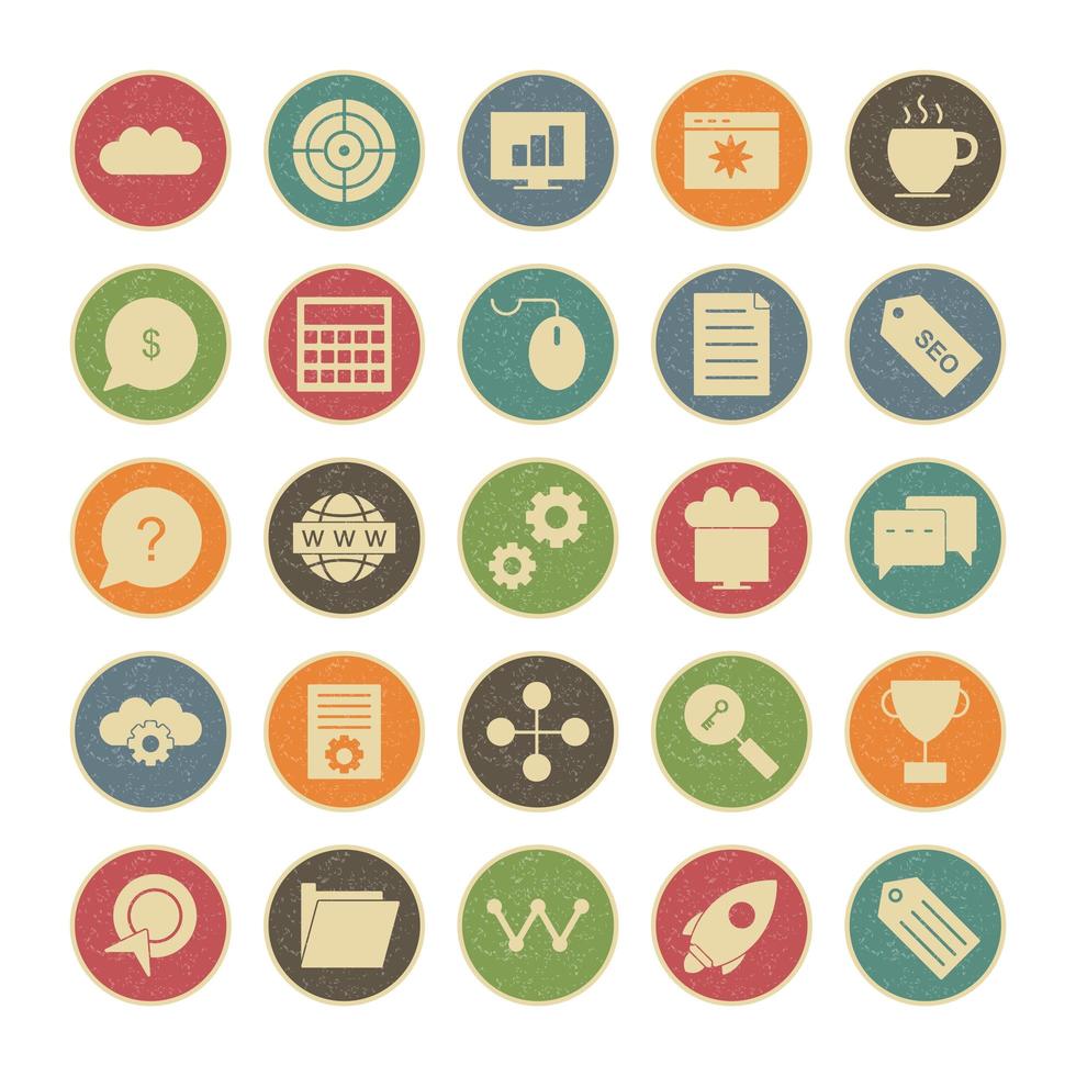 Icon Set Of Search Engine Optimization For Personal And Commercial Use... vector