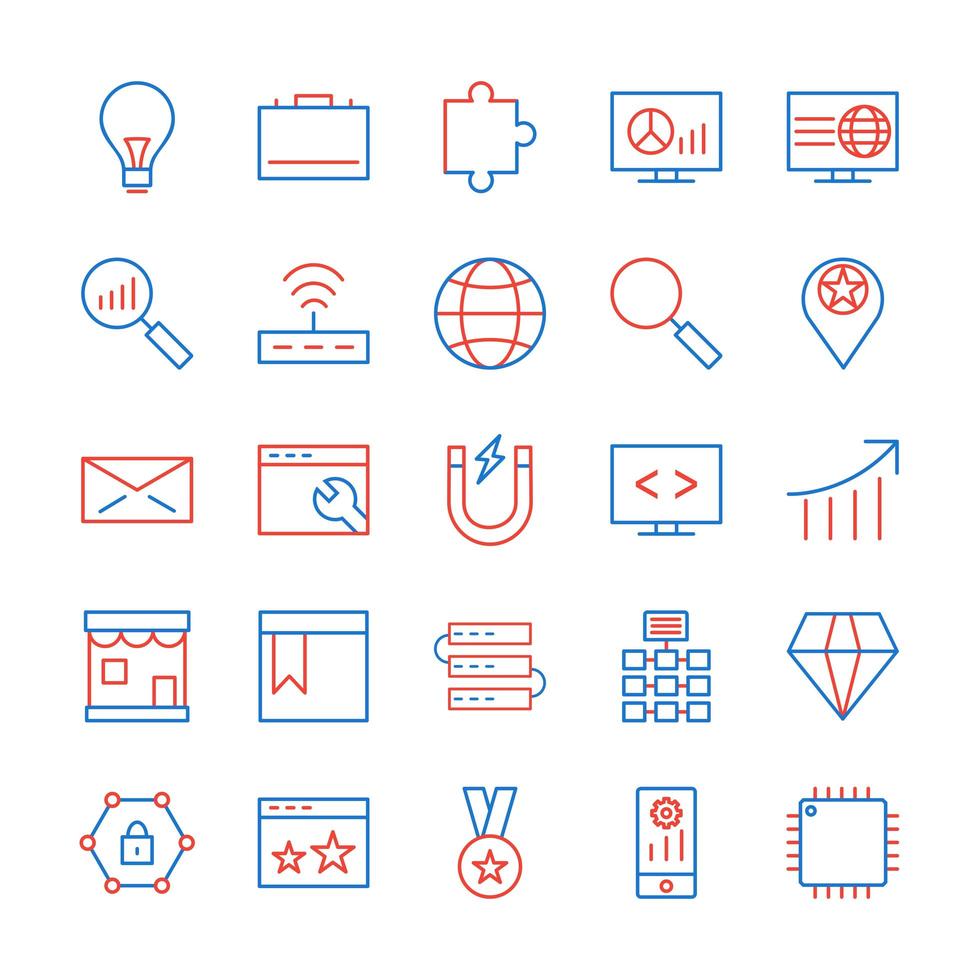Icon Set Of Search Engine Optimization For Personal And Commercial Use... vector