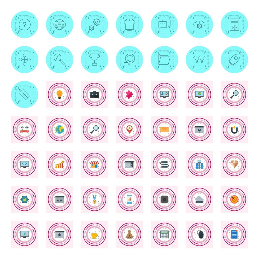 Icon Set Of Search Engine Optimization For Personal And Commercial Use... vector