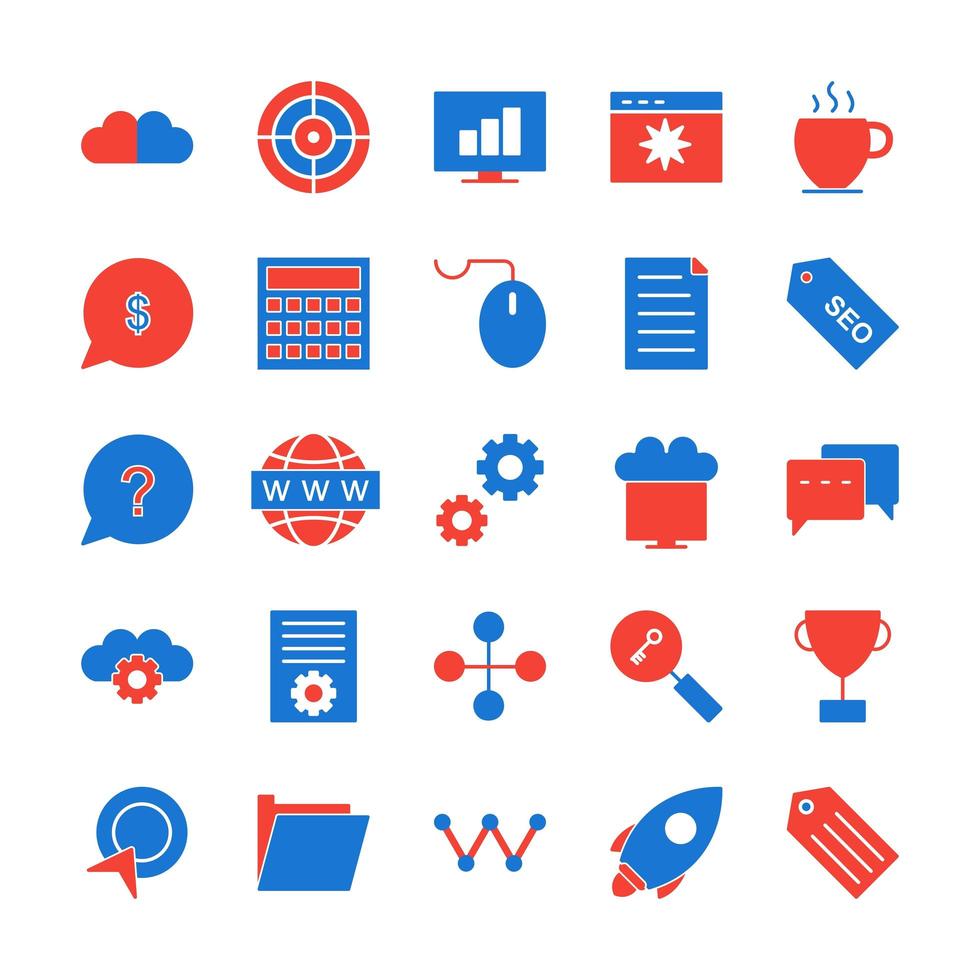 Icon Set Of Search Engine Optimization For Personal And Commercial Use... vector