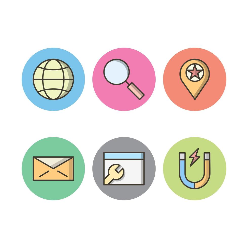 Icon Set Of Search Engine Optimization For Personal And Commercial Use... vector