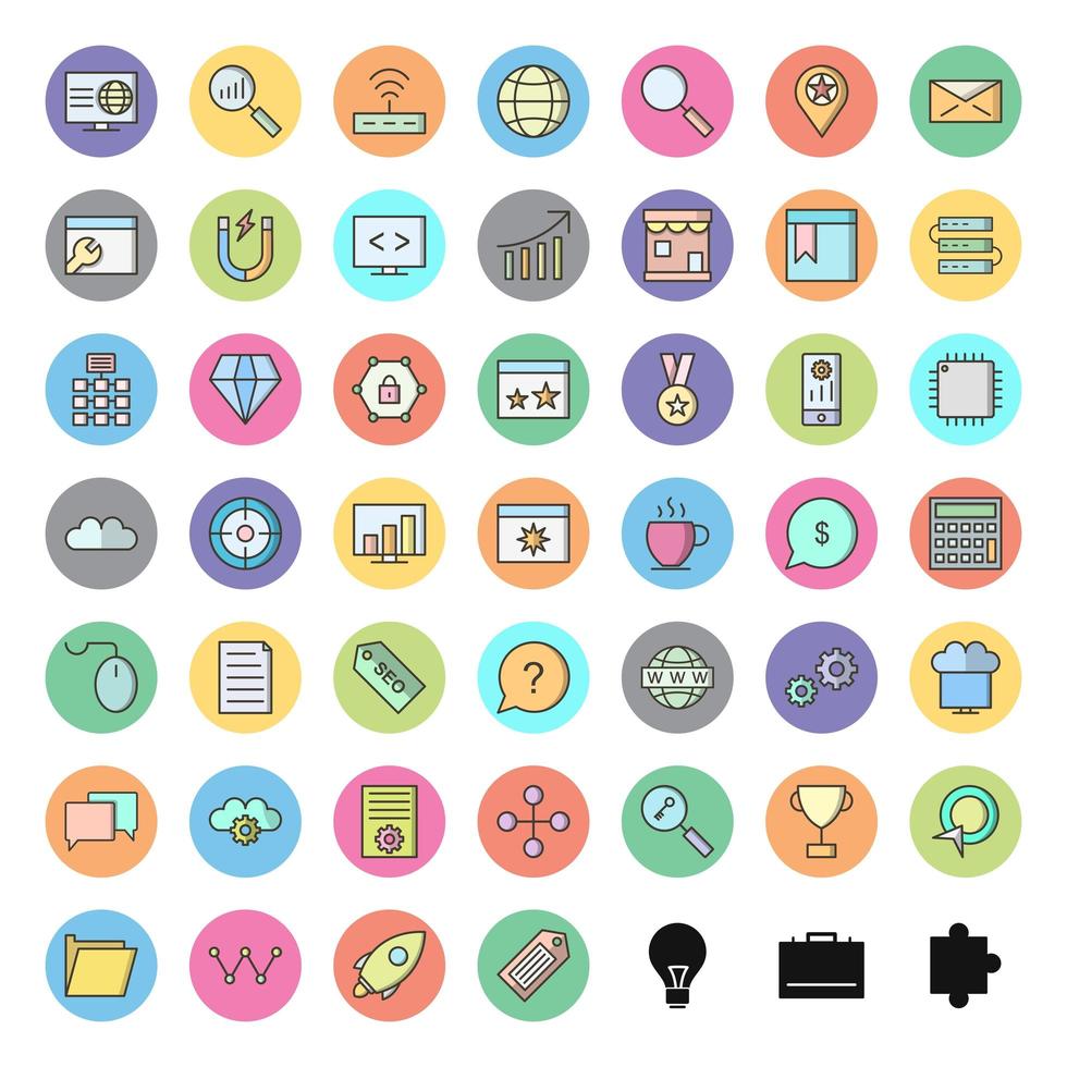 Icon Set Of Search Engine Optimization For Personal And Commercial Use... vector