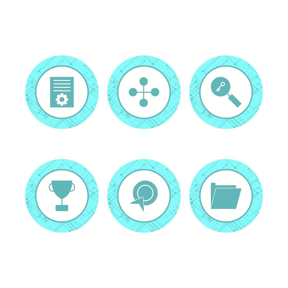 conjunto de iconos de optimización de motores de búsqueda para uso personal y comercial ... vector