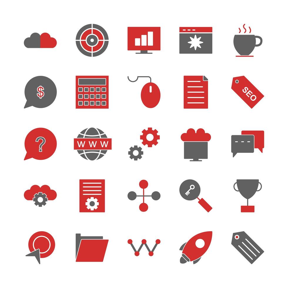Icon Set Of Search Engine Optimization For Personal And Commercial Use... vector